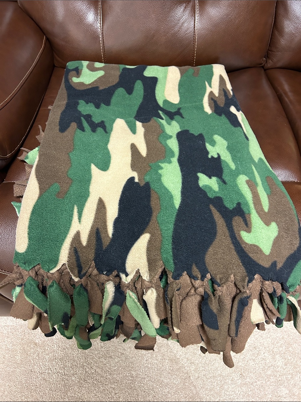 Camouflage Fleece Throw Blanket - Green Camo